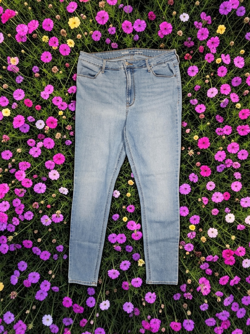Old Navy Light Blue Women's Super Skinny Jeans Size 14 Tall - Picture 1 of 8